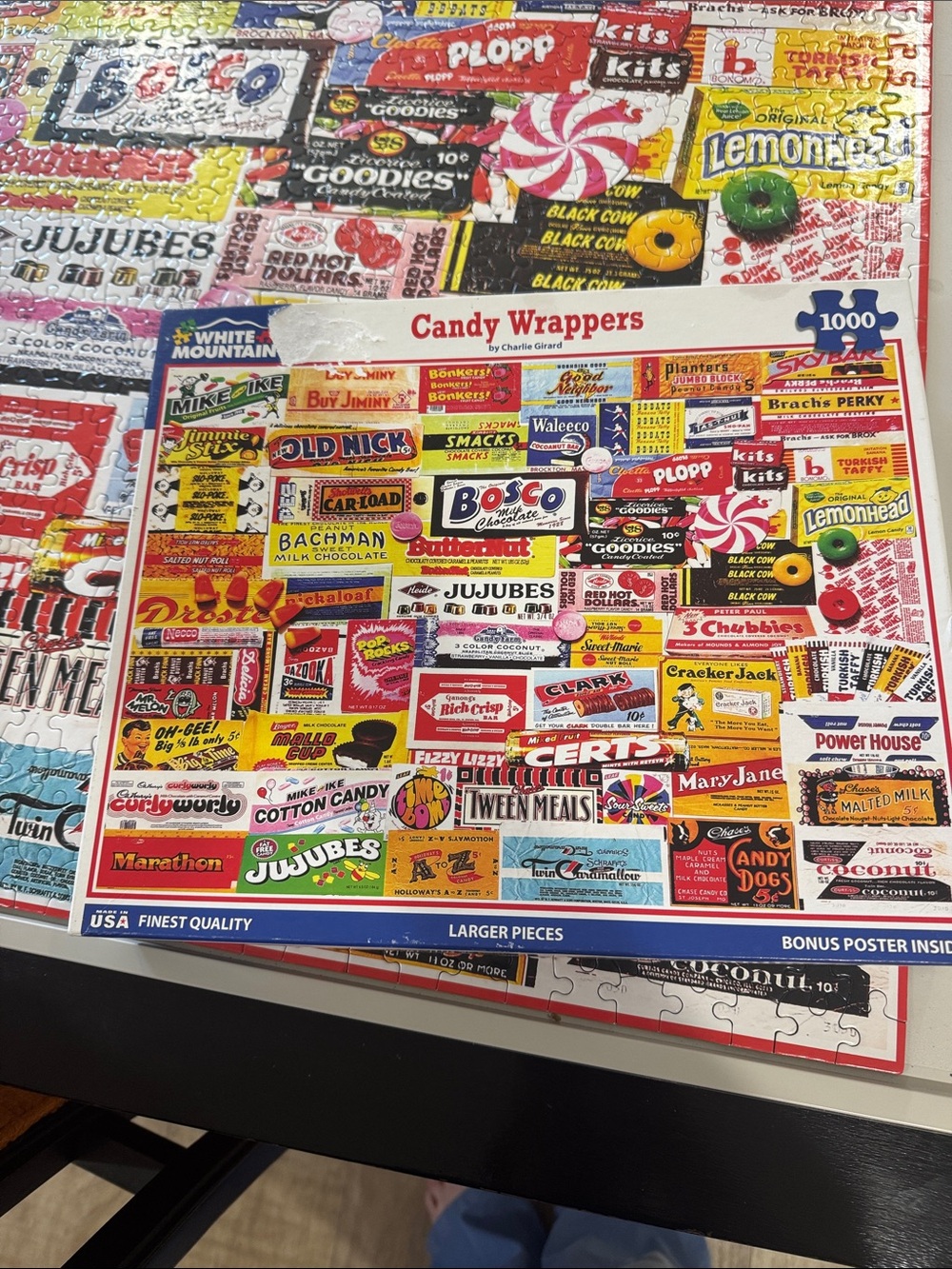 White Mountain Retro Candy Wrapper Collage Puzzle - Multicolor